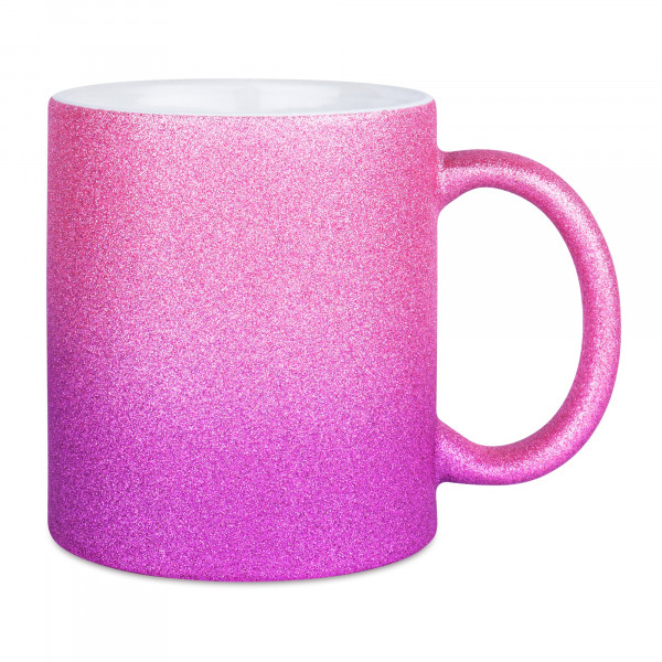 Glitzertasse mit Farbverlauf inkl. Wunschdruck  